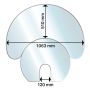 Suojalevy lattialle Aduro Lasi Puolikuun muotoinen 1063 x 510 mm