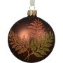Joulupallo 8 cm ruskeakimalle lehdet