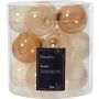 Joulupallolajitelma 6 cm 15 kpl beige