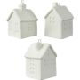 Joulukoriste talo valkoinen 6,5 cm lajitelma