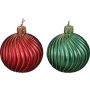 Kynttilä joulupallo punavihreä 7,5 cm 2 kpl lajitelma