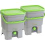 Bokashi Organko keittiökompostori 2 x 16 l harmaa-vihreä