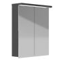 LED-valaisinpeilikaappi Polaria Klara 600 Vasen Mattaharmaa 70 x 60 x 19 cm