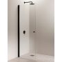 Kääntyvä suihkuseinä Vihtan Puro 3 musta/kirkas 203,5 x 70 cm 70 cm
