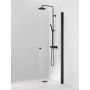 Kääntyvä suihkuseinä Vihtan Pisara 3 musta kirkas lasi 80 cm