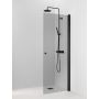 Kääntyvä suihkuseinä Vihtan Pisara 3 musta Harmaa lasi