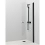 Kääntyvä suihkuseinä Vihtan Pisara 4 Musta Kirkas lasi 65 cm