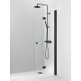 Kääntyvä suihkuseinä Pisara 5 Musta Kirkas lasi