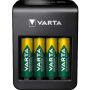 LCD Varta Plug Charger +4XAA laturi 56706 Musta