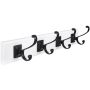 Seinänaulakko Walteco Musta/valkoinen 4 koukkua