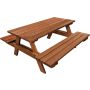 Piknikpöytä 75 x 170 x 170 cm luonnonruskea