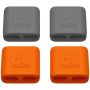 Kaapelikiinnike Bluelounge M oranssi/harmaa 4 kpl