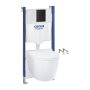 Seinä-WC Grohe 5in1 Solido Compact valkoinen/mattamusta 1,13 m