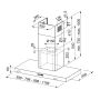 Liesituuletin Franke Hood Tale 615 W XS RST 60 cm