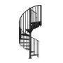 Kierreporras Atrium Heavy Metal musta, eri kokoja 144 cm