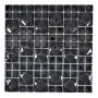 Mosaiikkilaatta Fliesen Quadrat Wavy musta 30 x 30 cm