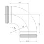 Käyrä Europlast 90° 125 mm