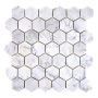 Mosaiikkilaatta Hexagon Uni MOS HXN 2000 29,8 x 30,5 cm Valkoinen