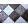 Mosaiikkilaatta Fliesen Quadrat Crystal Mix musta/hopea 30 x 30 cm