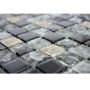 Mosaiikkilaatta Fliesen Quadrat Crystal Mix musta/harmaa 30 x 30 cm
