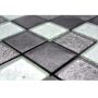 Mosaiikkilaatta Fliesen Quadrat Crystal Mix musta/hopea 30 x 30 cm