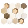 Mosaiikkilaatta Fliesen Hexagon beige 26,5 x 30,5 cm